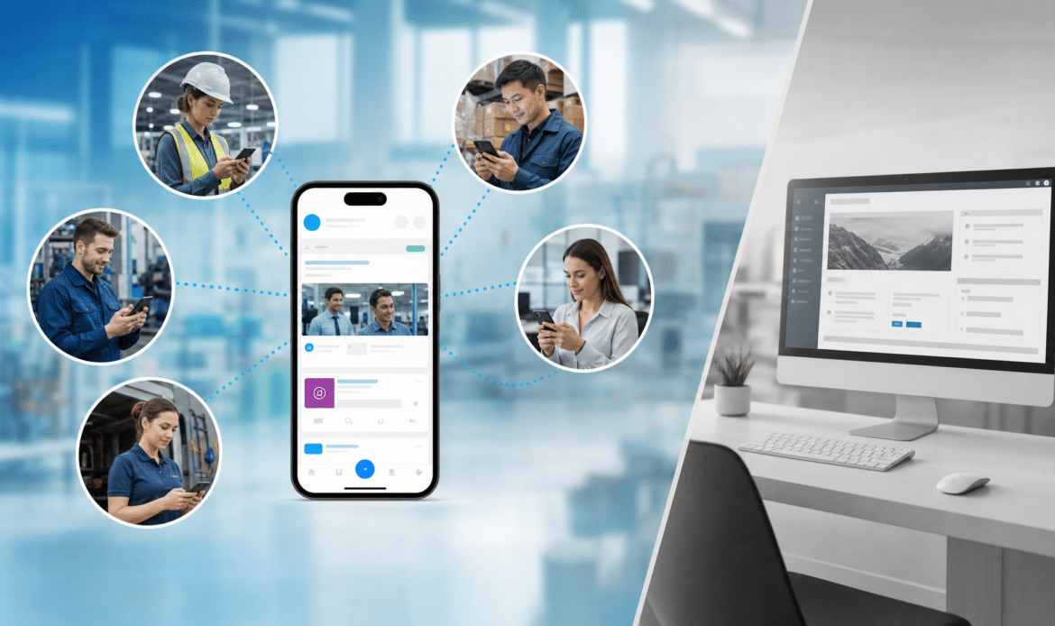 Mitarbeiter-App oder Intranet: mobile Kommunikation für Produktion, Service, Lager, Außendienst und Büro.