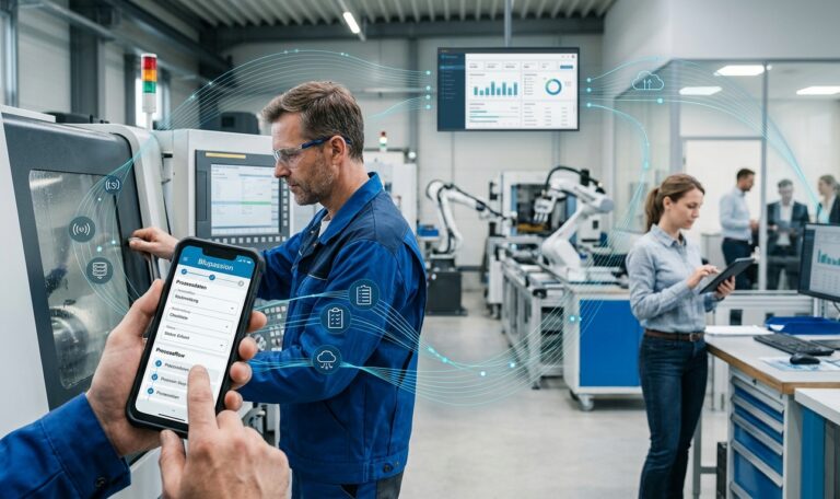 KI im Mittelstand Prozesse: mobile Informationen und strukturierte Rückmeldungen als Grundlage für sinnvolle KI.